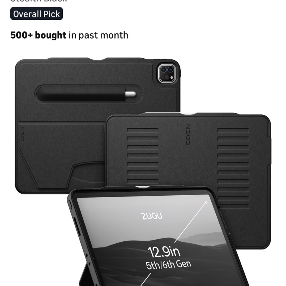 Zugu case for iPad Pro 12.9 case 5th/6th generation stand